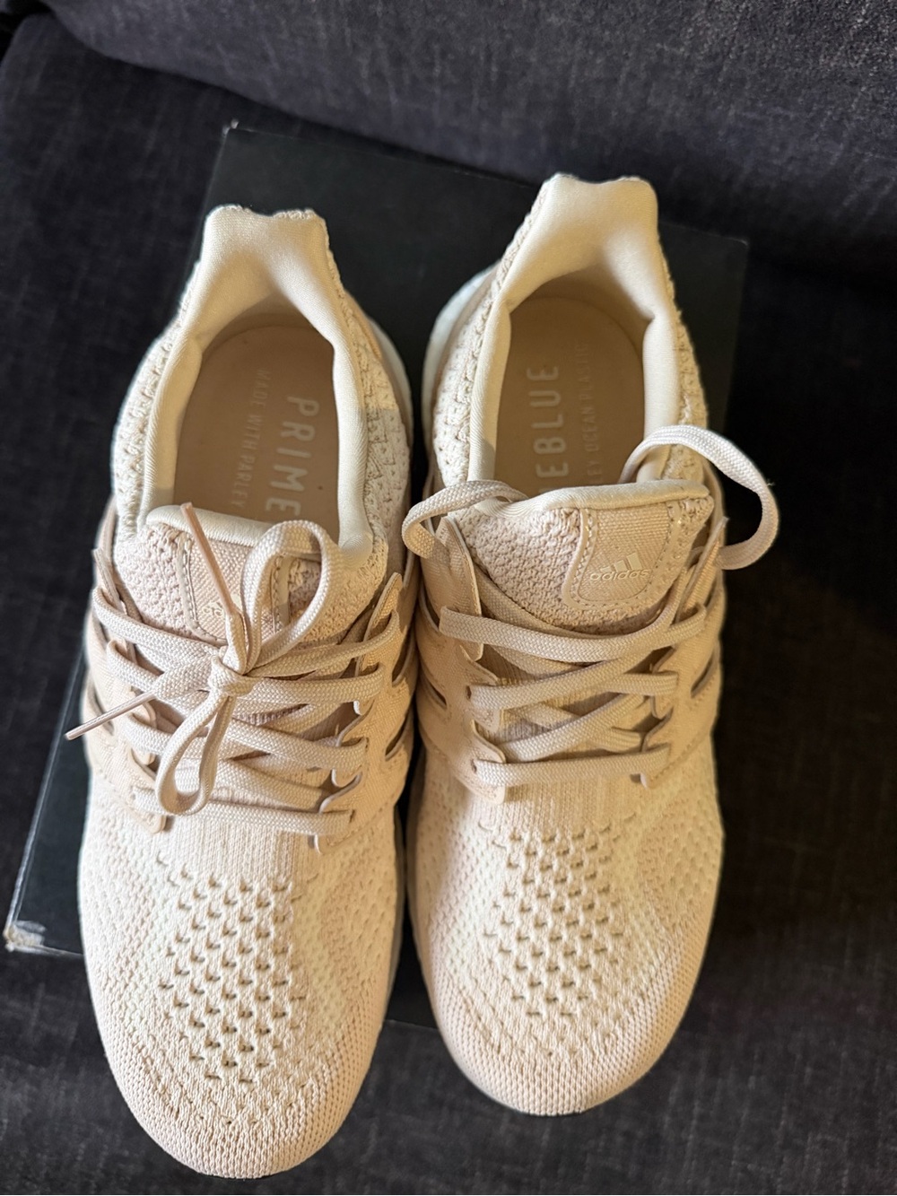 adidas Beige/Cream Ultraboost Knit Sneakers - Picture 3 of 5
